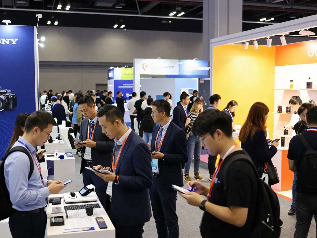 Expositores event showcasing products with engaging audience at vibrant conference.